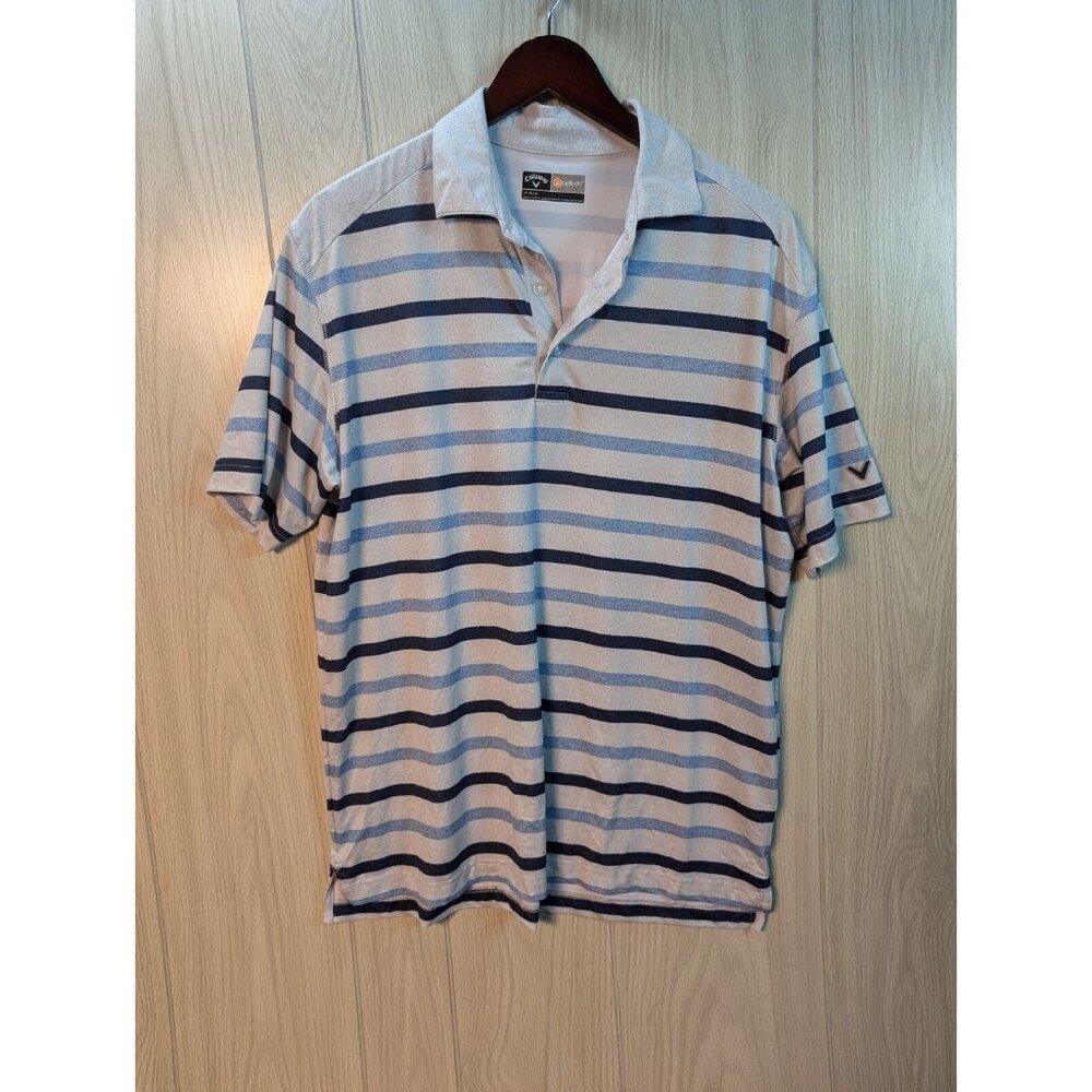Callaway Opti-Dri Mens Shirt Size Medium Swing Tech Performance Golf Polo Blue